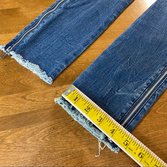 Abercrombie & Fitch Women's Medium Wash Denim Blue Zipper Leg High Rise Jeans 25 - Picture 11 of 11